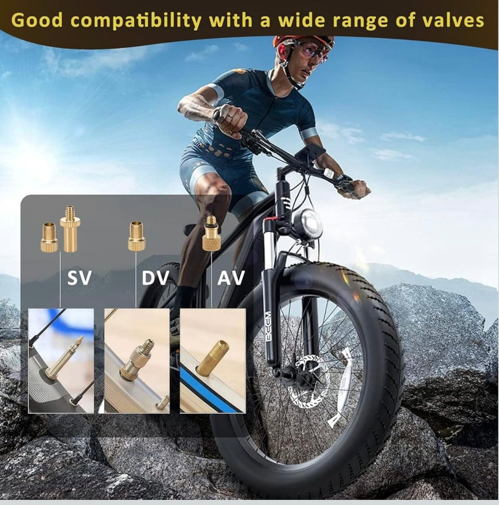 33Pcs Bike Pump Adapter Set, Bicycle Metal Valve Adapter Kit with Extension Pipe, for Balls/Bikes, DV SV AV Bicycle Air Pump Inflation Needle Nozzle Kit