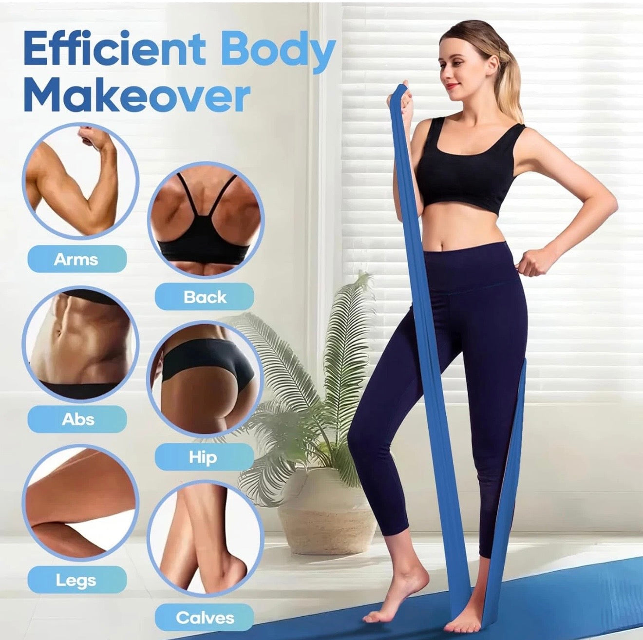 Fokky 2M Resistance Bands, Exercise Band with 4 Different Resistance Levels, Lon