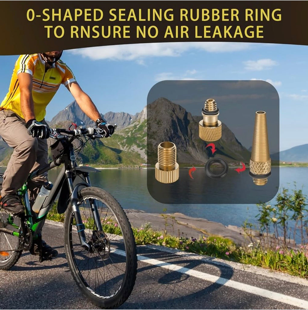 33Pcs Bike Pump Adapter Set, Bicycle Metal Valve Adapter Kit with Extension Pipe, for Balls/Bikes, DV SV AV Bicycle Air Pump Inflation Needle Nozzle Kit