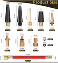33Pcs Bike Pump Adapter Set, Bicycle Metal Valve Adapter Kit with Extension Pipe, for Balls/Bikes, DV SV AV Bicycle Air Pump Inflation Needle Nozzle Kit
